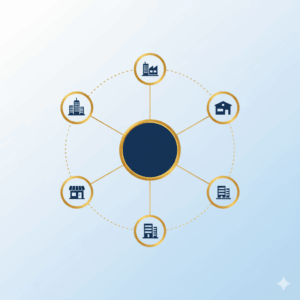 Représentation du système holding avec une société mère et ses sociétés filles