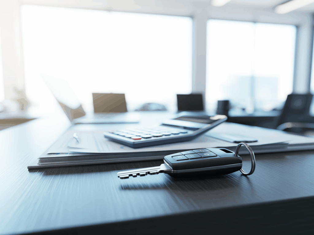 Clefs de voiture sur un bureau d'entreprise